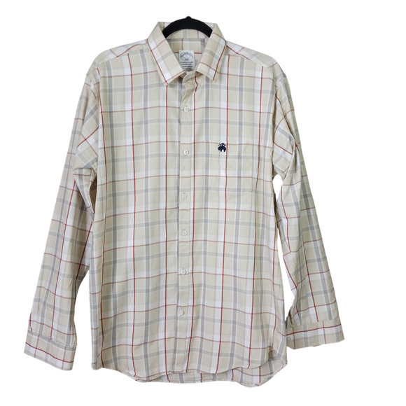 Brooks Brothers Other - Brooks Brothers Regent Shirt Size XL Oxford Cloth Button Down Plaid Beige Tartan